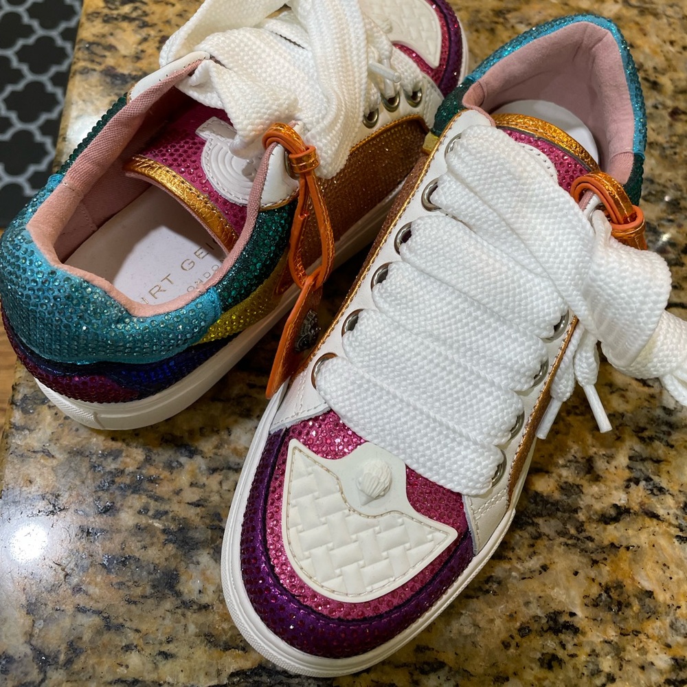 Colorful Sequin Sneakers with White Laces